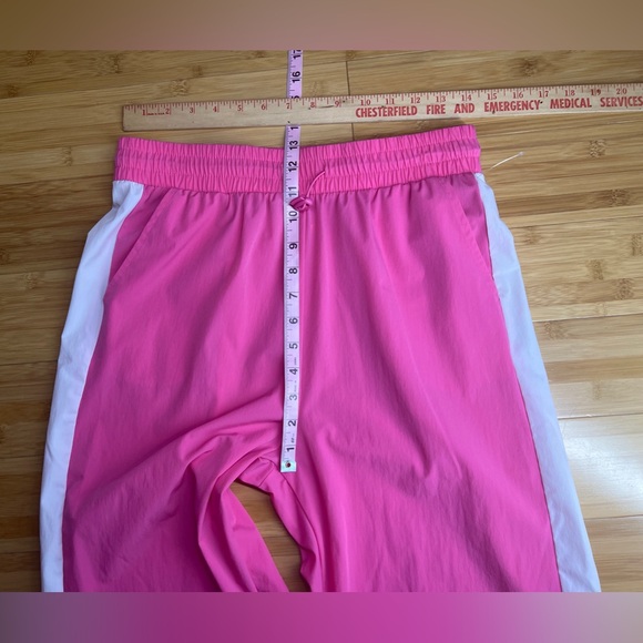 OTOS Activewear Womens Barbie Pink stripe Nylon W/Drawstring Ankle pants|Size:L - Picture 9 of 15